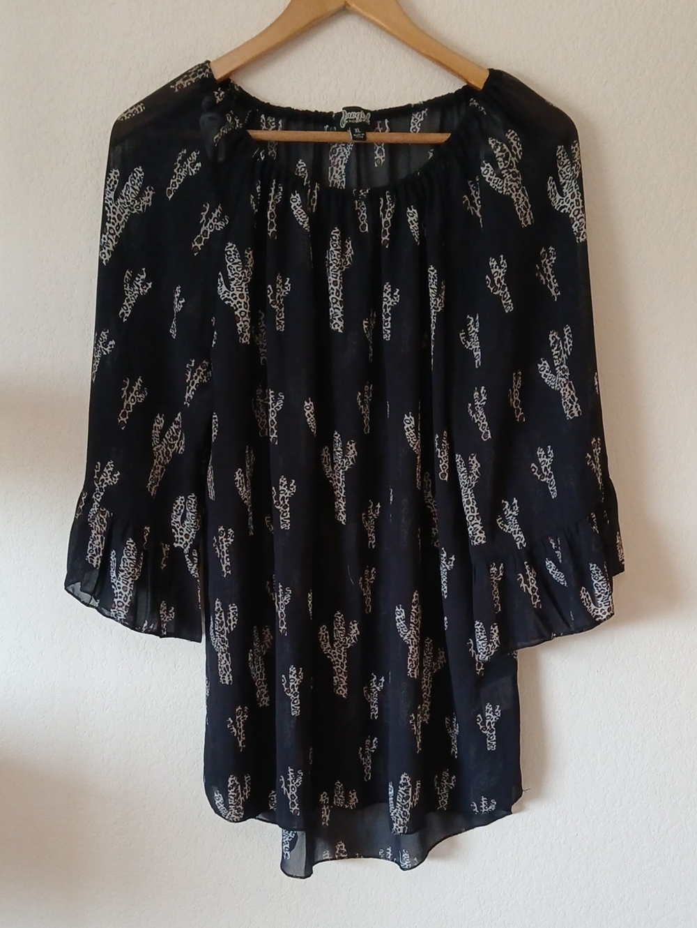 Cowgirl Hardware Sheer Cactus Blouse